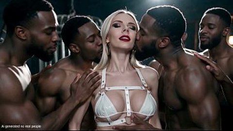 Blonde beaty of The double anal Double vagina Gangbang /AI movie)